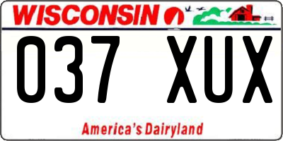 WI license plate 037XUX