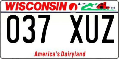 WI license plate 037XUZ