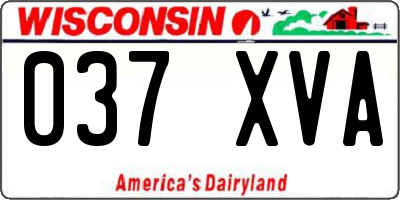 WI license plate 037XVA