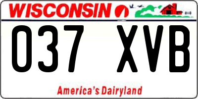 WI license plate 037XVB
