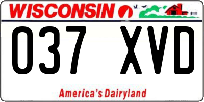 WI license plate 037XVD