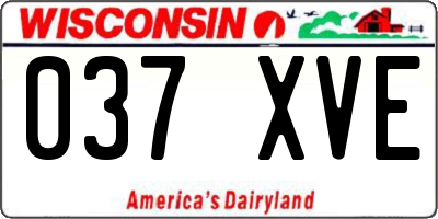 WI license plate 037XVE