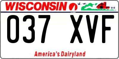 WI license plate 037XVF