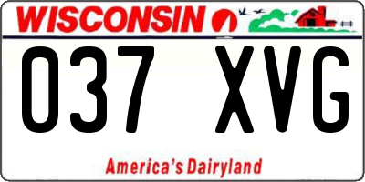 WI license plate 037XVG