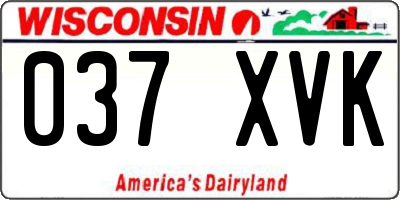 WI license plate 037XVK