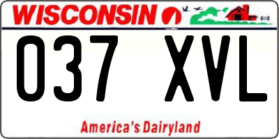 WI license plate 037XVL