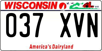 WI license plate 037XVN
