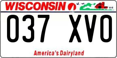 WI license plate 037XVO