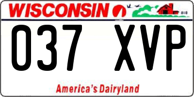 WI license plate 037XVP