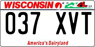 WI license plate 037XVT