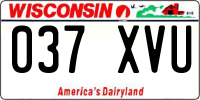 WI license plate 037XVU