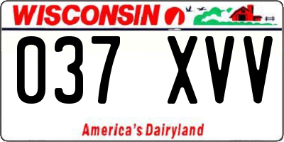 WI license plate 037XVV