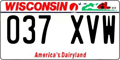 WI license plate 037XVW