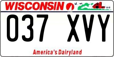 WI license plate 037XVY