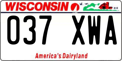 WI license plate 037XWA