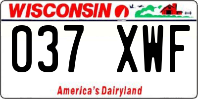 WI license plate 037XWF