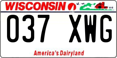 WI license plate 037XWG
