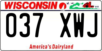 WI license plate 037XWJ