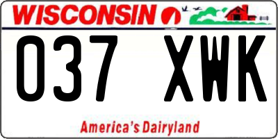 WI license plate 037XWK