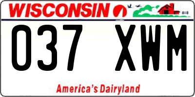 WI license plate 037XWM