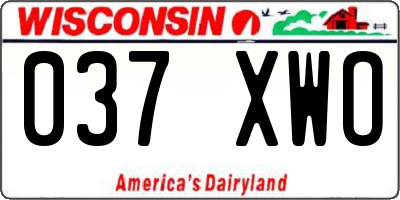 WI license plate 037XWO