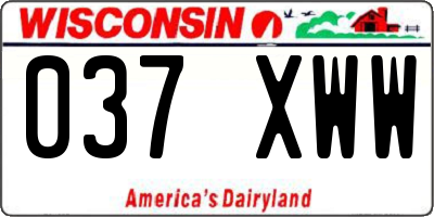 WI license plate 037XWW