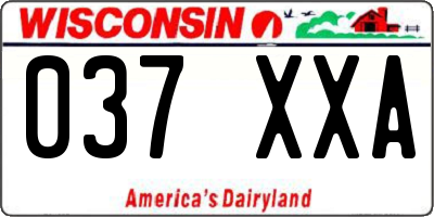 WI license plate 037XXA