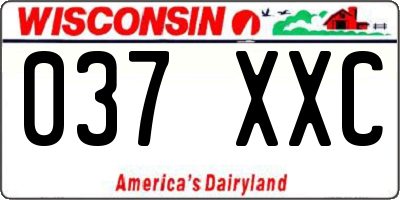 WI license plate 037XXC