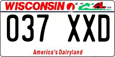 WI license plate 037XXD