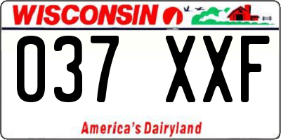 WI license plate 037XXF