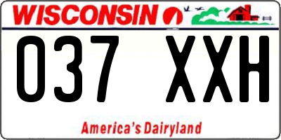 WI license plate 037XXH