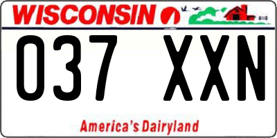 WI license plate 037XXN