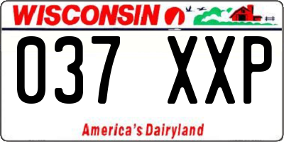 WI license plate 037XXP