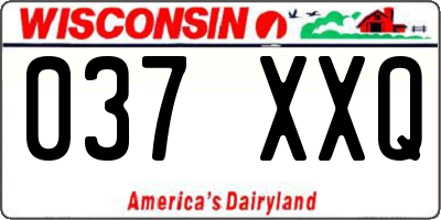 WI license plate 037XXQ