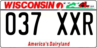 WI license plate 037XXR