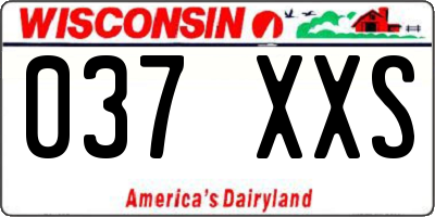 WI license plate 037XXS