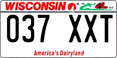 WI license plate 037XXT