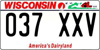 WI license plate 037XXV