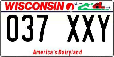 WI license plate 037XXY