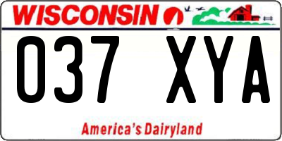 WI license plate 037XYA