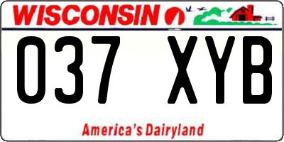 WI license plate 037XYB