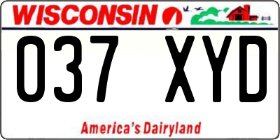 WI license plate 037XYD