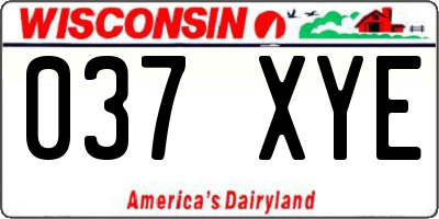 WI license plate 037XYE