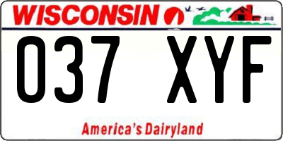 WI license plate 037XYF