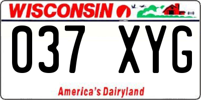 WI license plate 037XYG