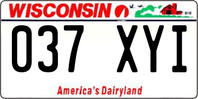 WI license plate 037XYI