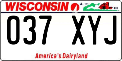 WI license plate 037XYJ