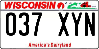 WI license plate 037XYN