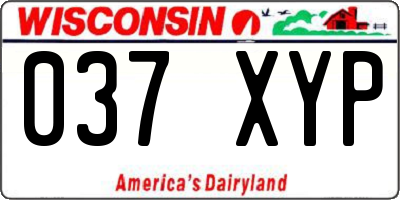 WI license plate 037XYP