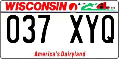 WI license plate 037XYQ